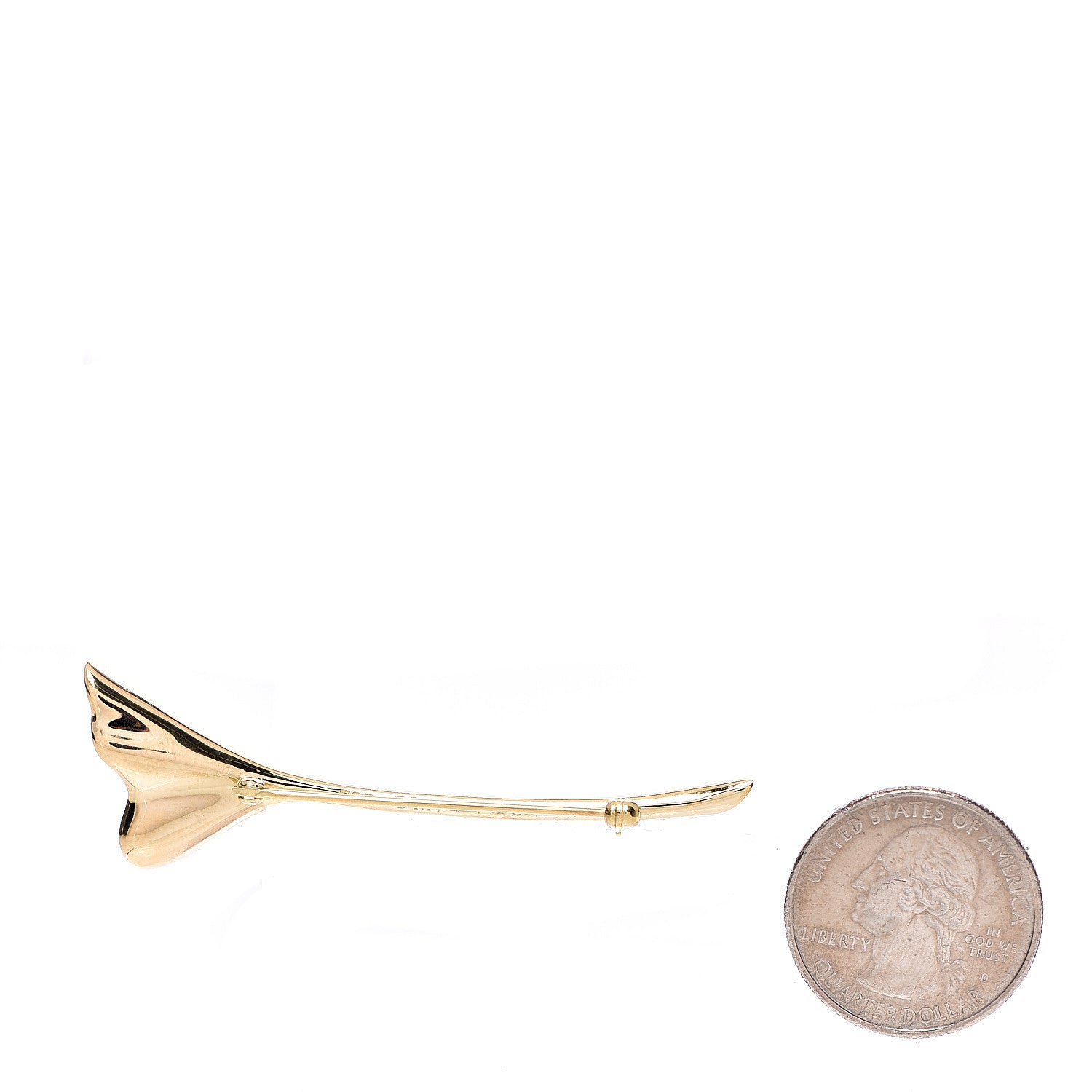 Tiffany 18K Yellow Gold Angela Cummings Ginko Leaf Brooch Pin 2 of 3