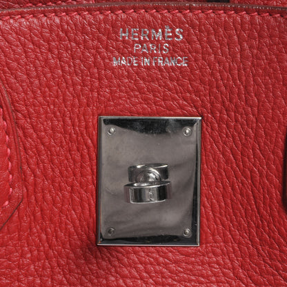 Hermes Taurillon Clemence Birkin 30 Rouge 7 of 9