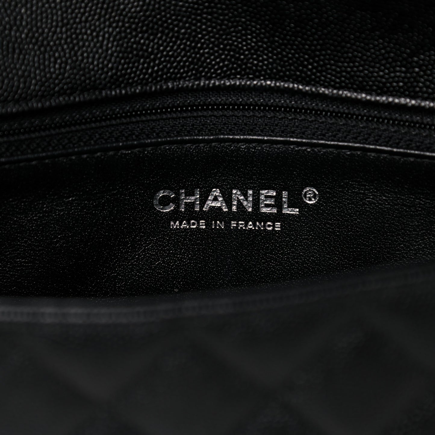 Caviar Quilted Flap Clutch Black