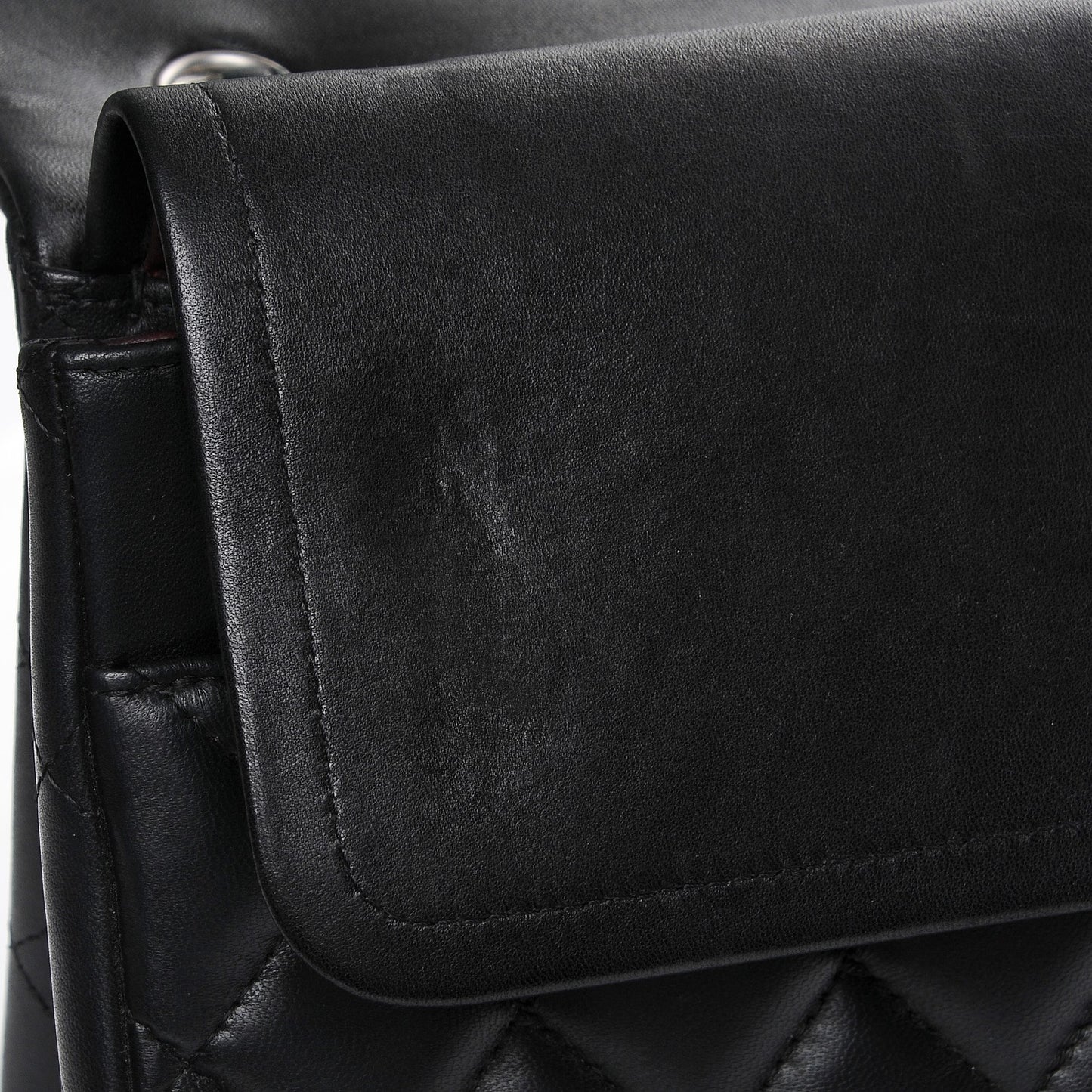 Lambskin Quilted Maxi Double Flap Black