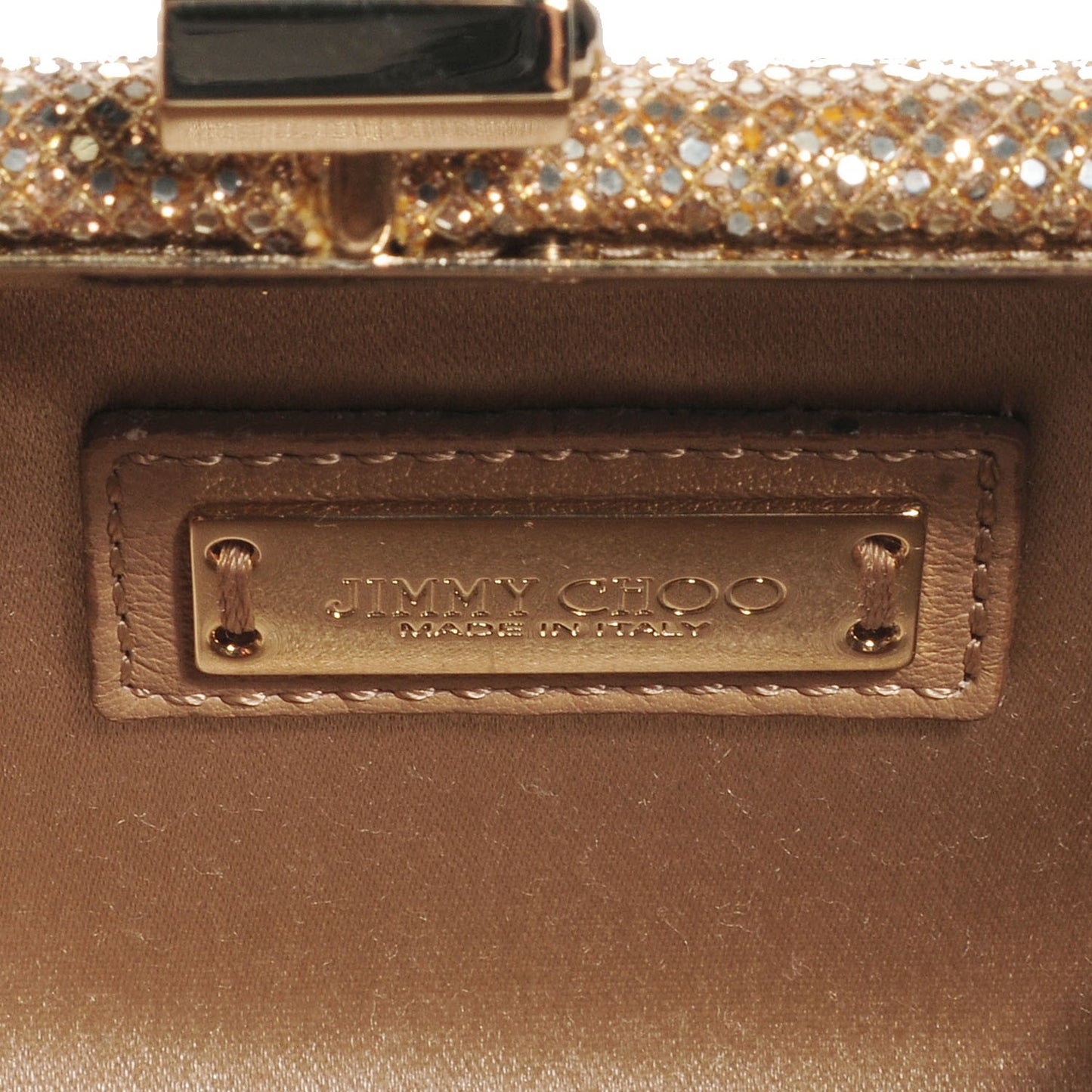 Glitter Fabric Mini Tube Clutch Gold