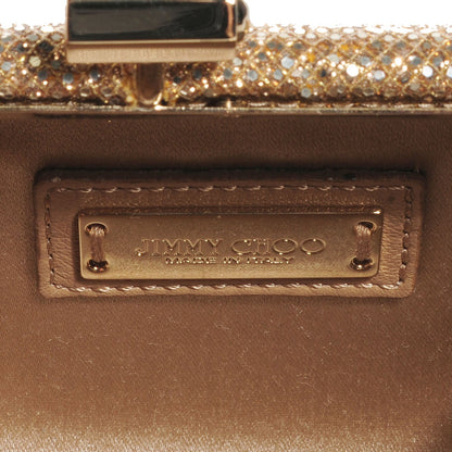 Jimmy Choo Glitter Fabric Mini Tube Clutch Gold 5 of 6