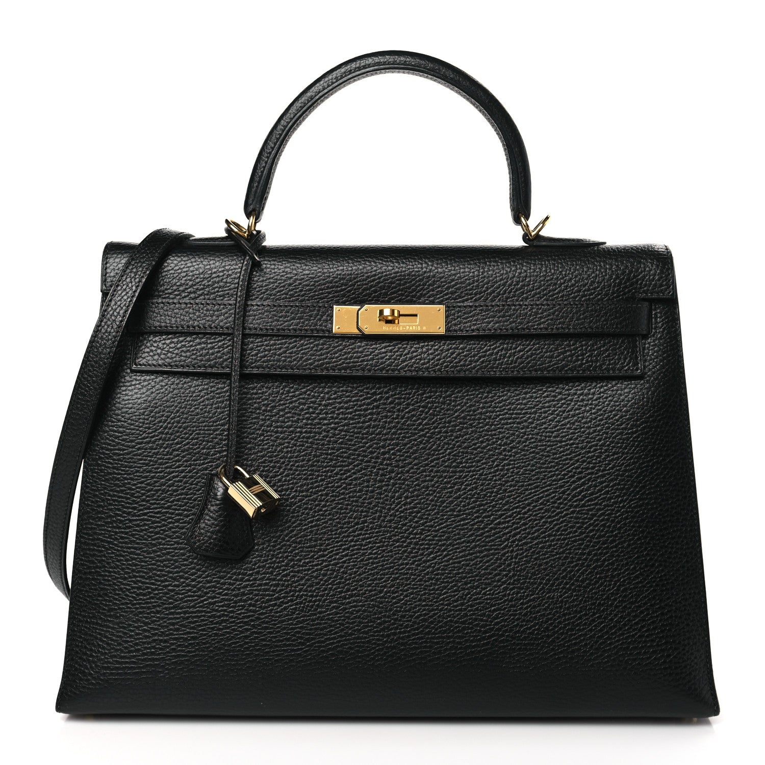 Hermes Vache Liegee Kelly Sellier 35 Black 1 of 12