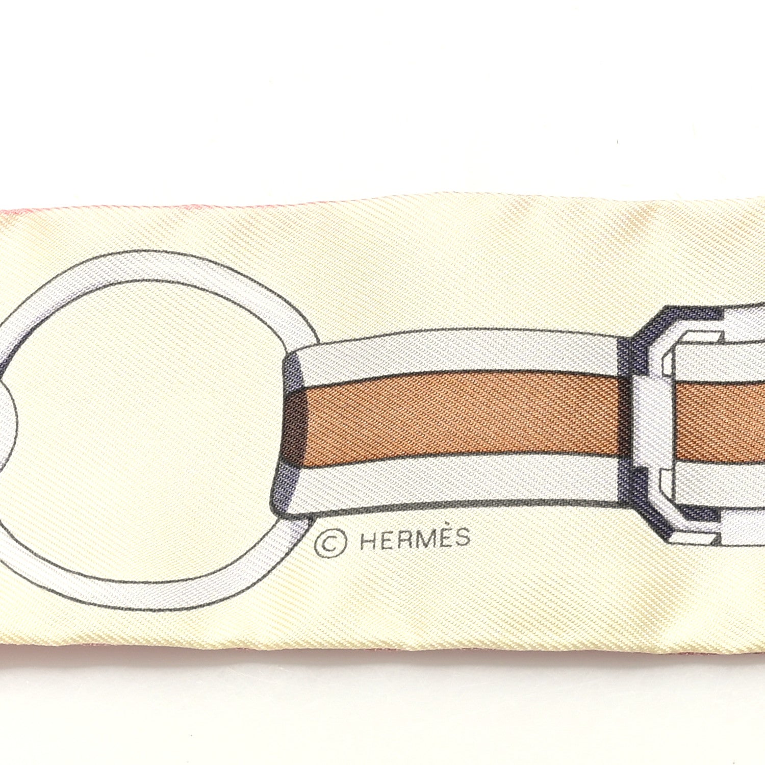 Hermes Silk Grand Tralala Twilly Rose Poudre Jaune 3 of 4