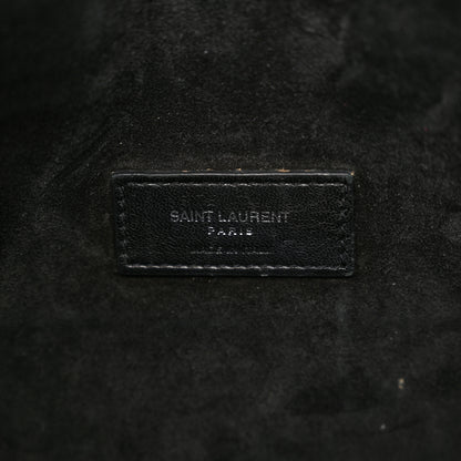Saint Laurent Calfskin Crocodile Embossed Small Supple Sac de Jour Black 6 of 21