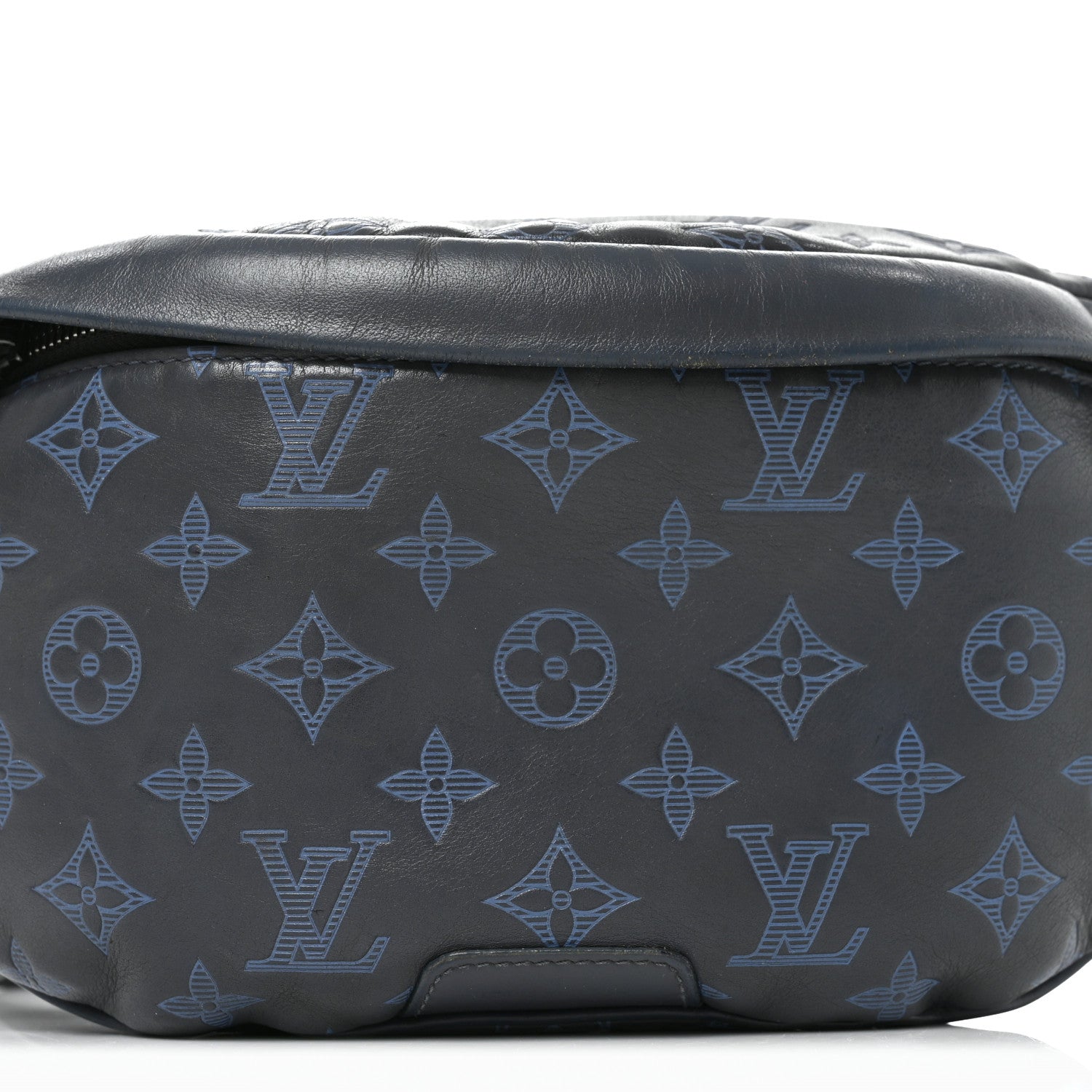 Louis Vuitton Calfskin Monogram Shadow Discovery Bumbag PM Navy Blue 7 of 9