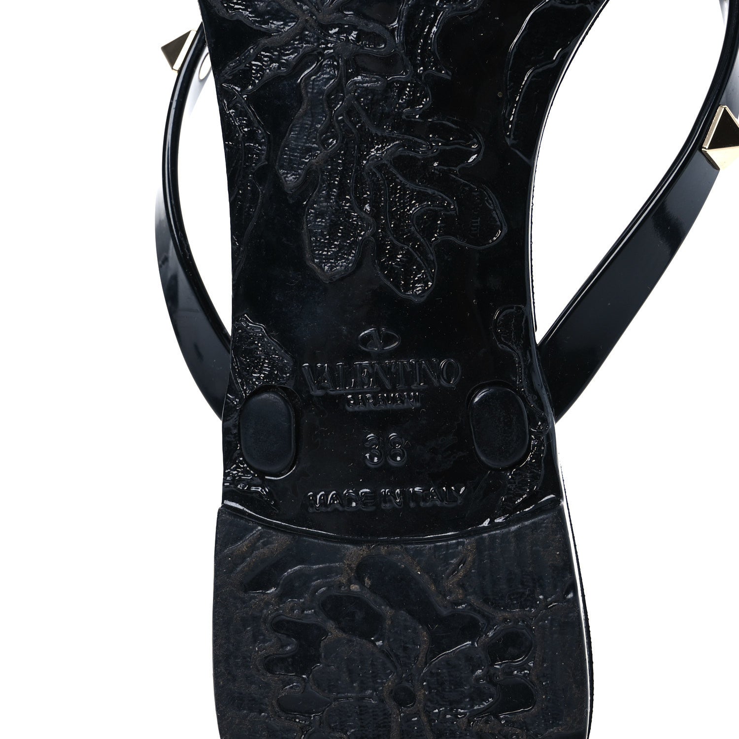 Valentino Garavani PVC Jelly Rockstud Bow Thong Sandals 38 Black 17 of 24