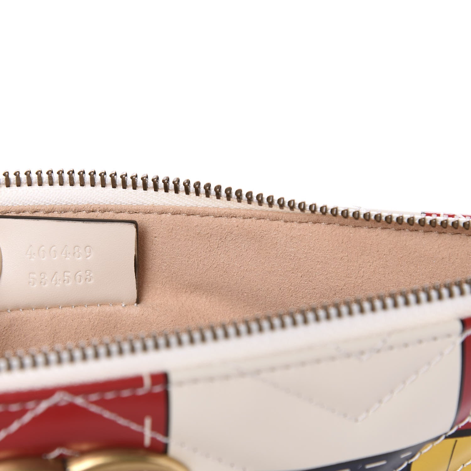 Gucci Calfskin Matelasse Trompe L'Oeil Print GG Marmont Zip Pouch White 7 of 8