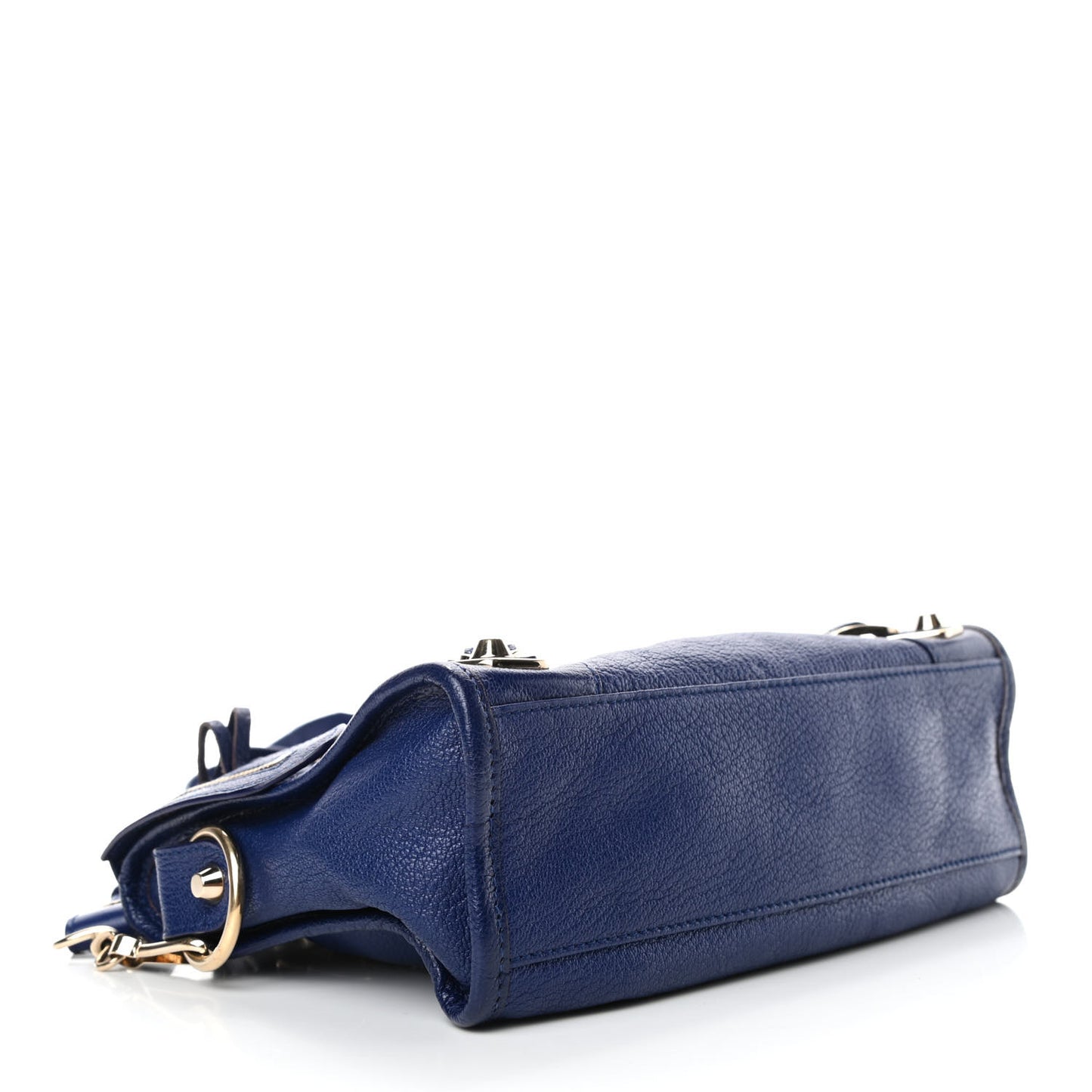 Chevre Gold Metallic Edge Hardware Mini City Bleu Roi