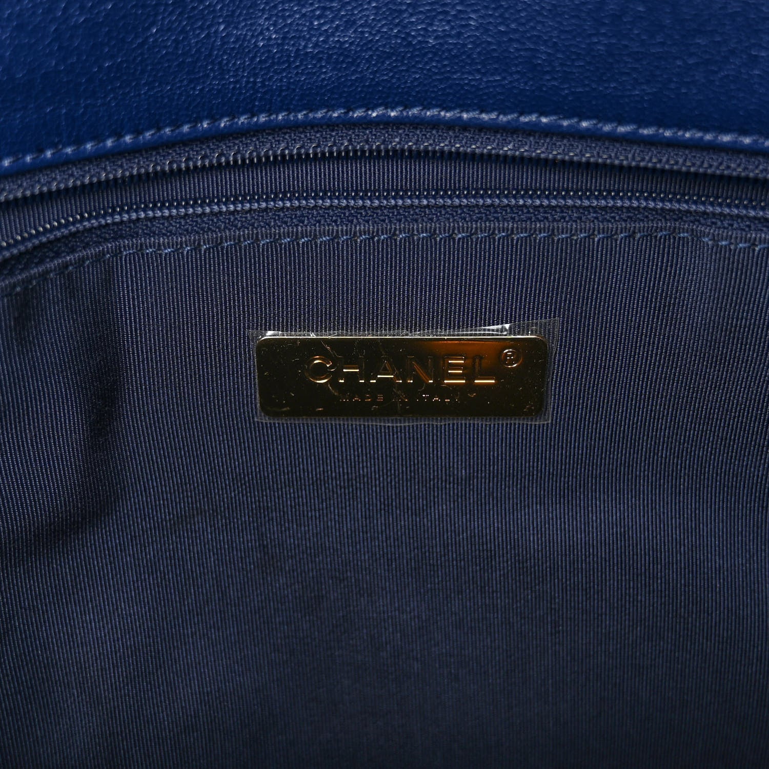 Chanel Goatskin Quilted Large Chanel 19 Flap Dark Blue 6 of 10