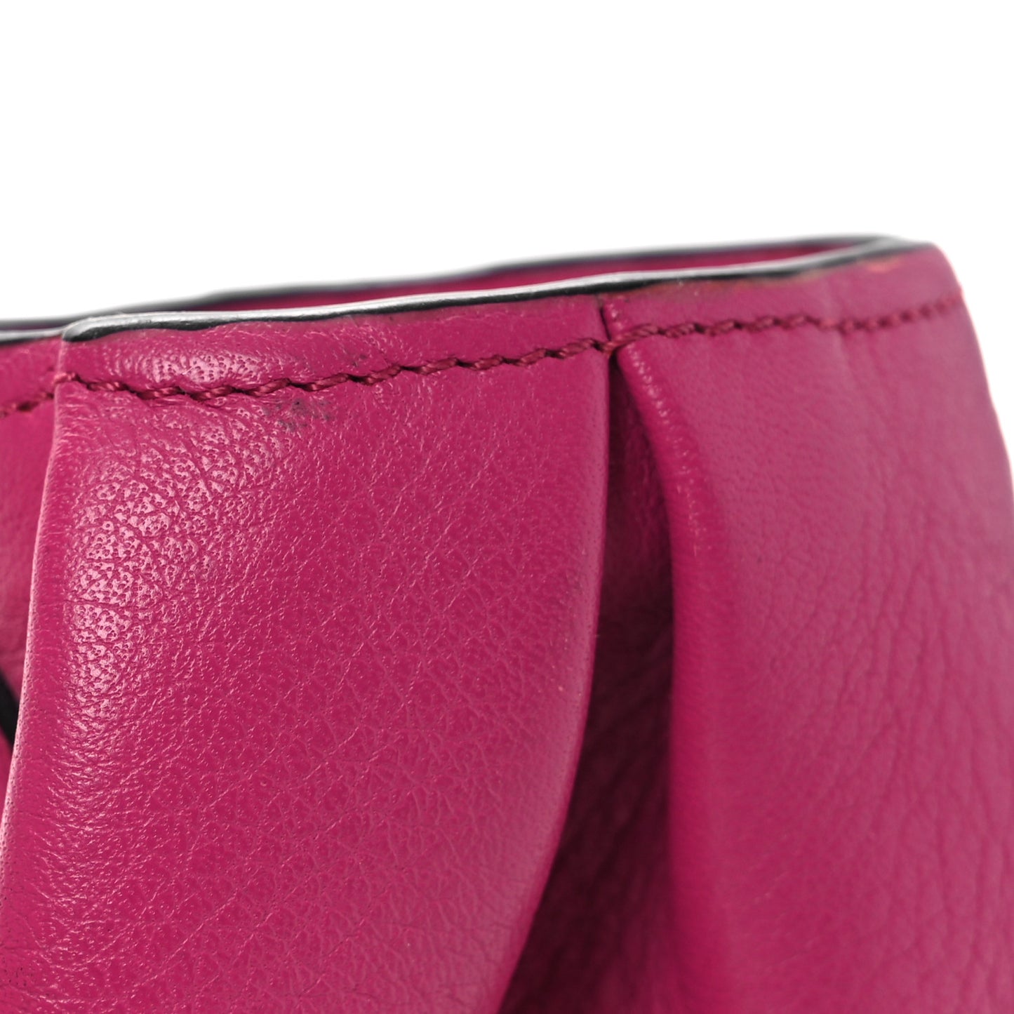 Calfskin Elephant Coin Purse Bag Charm  Fuchsia