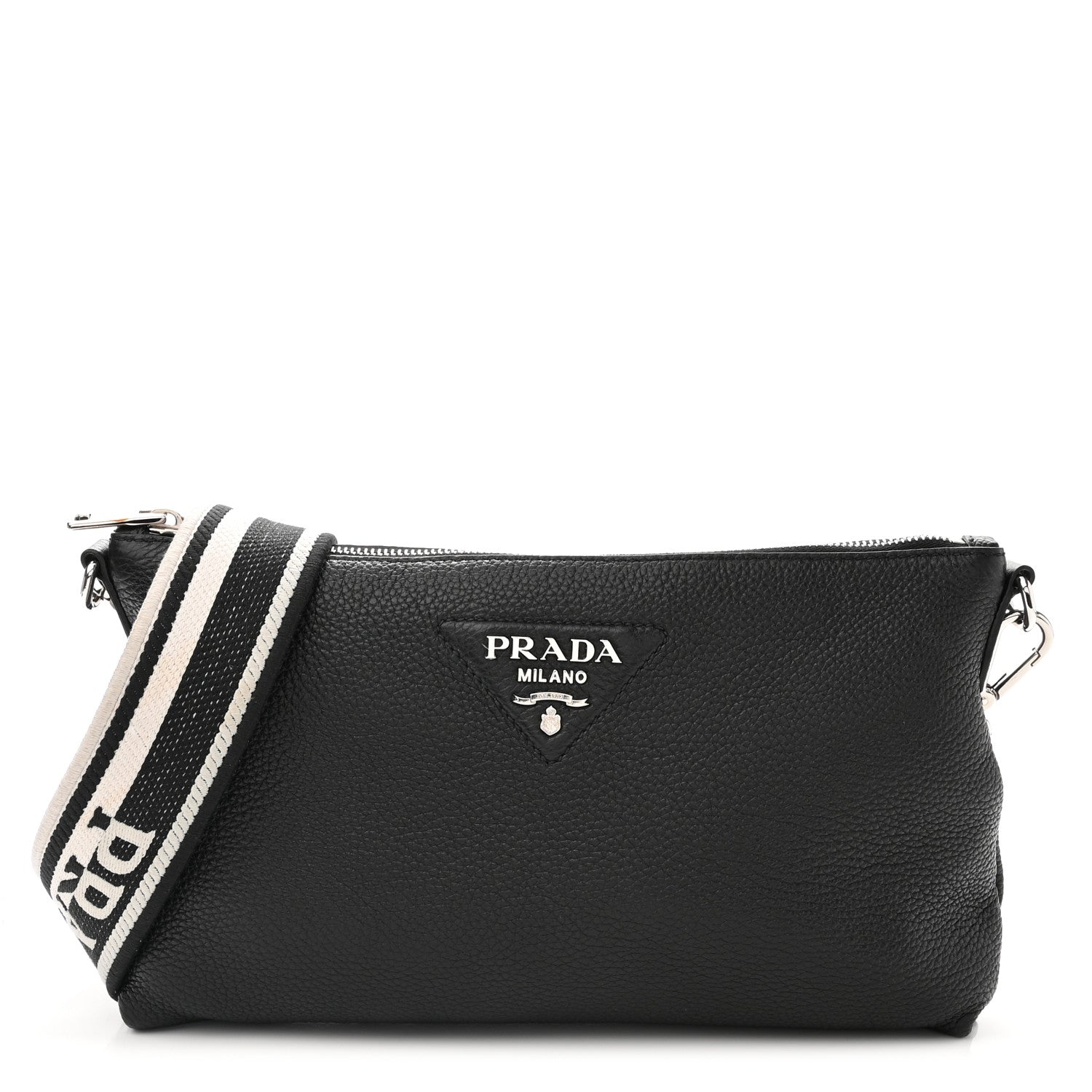 Prada Vitello Daino Crossbody Bag Black 1 of 10