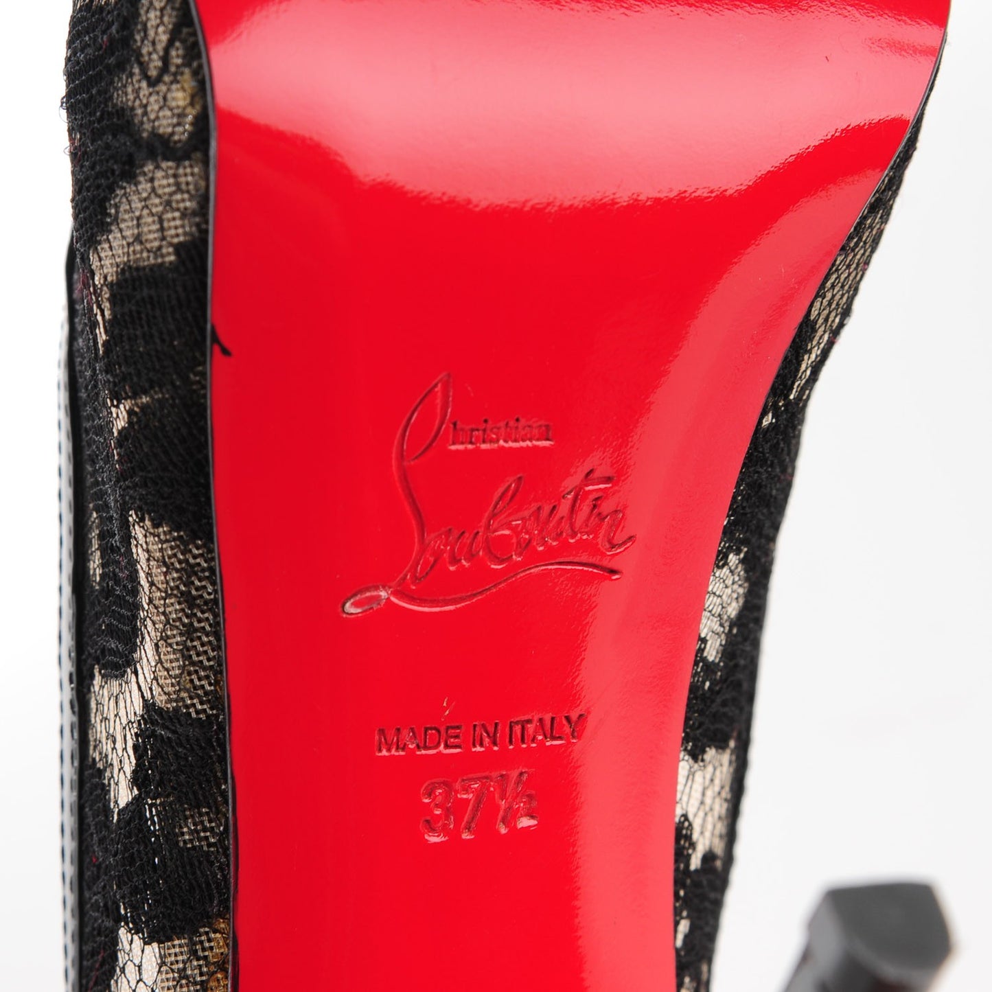 Patent Lace Leopard Ambro Pizzo 120 Pumps 37.5 Black