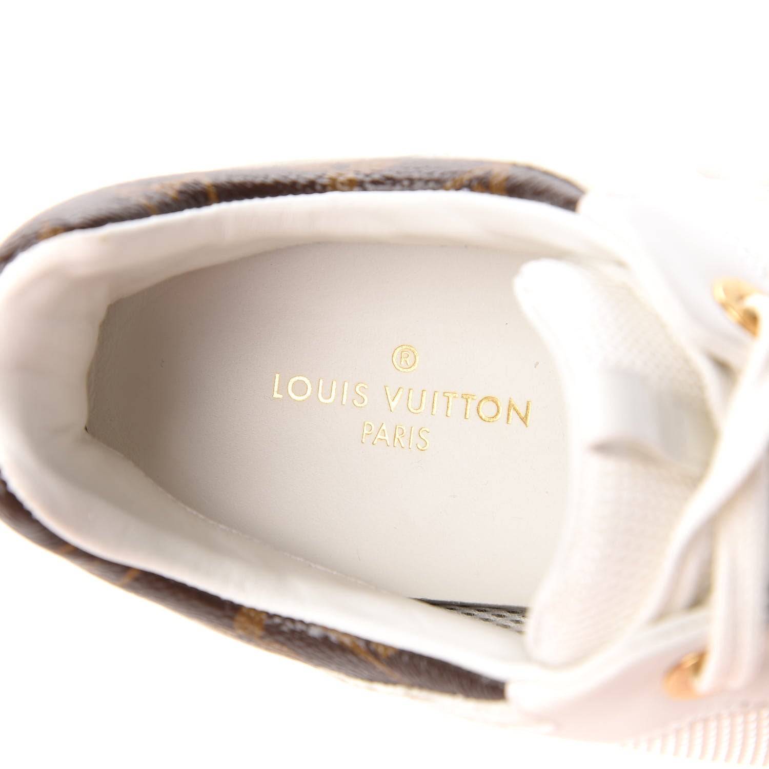 Louis Vuitton Suede Monogram Run Away Sneakers 37 White 7 of 10