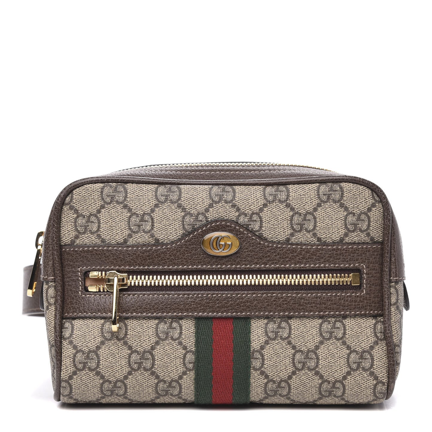 GG Supreme Monogram Web Small Ophidia Belt Bag 75 30 Dark Brown