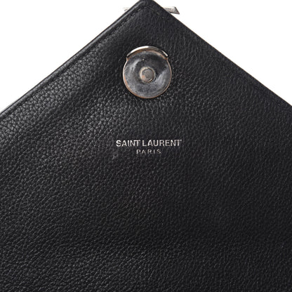 Saint Laurent Sheepskin Matelasse Chevron Monogram Medium College Bag Black 11 of 18