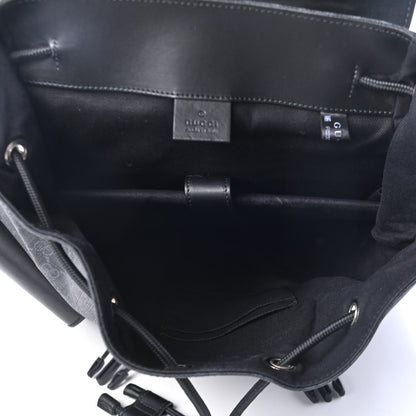 Gucci Soft GG Supreme Monogram Appia Calfskin Web Double Buckle Backpack Black 4 of 4
