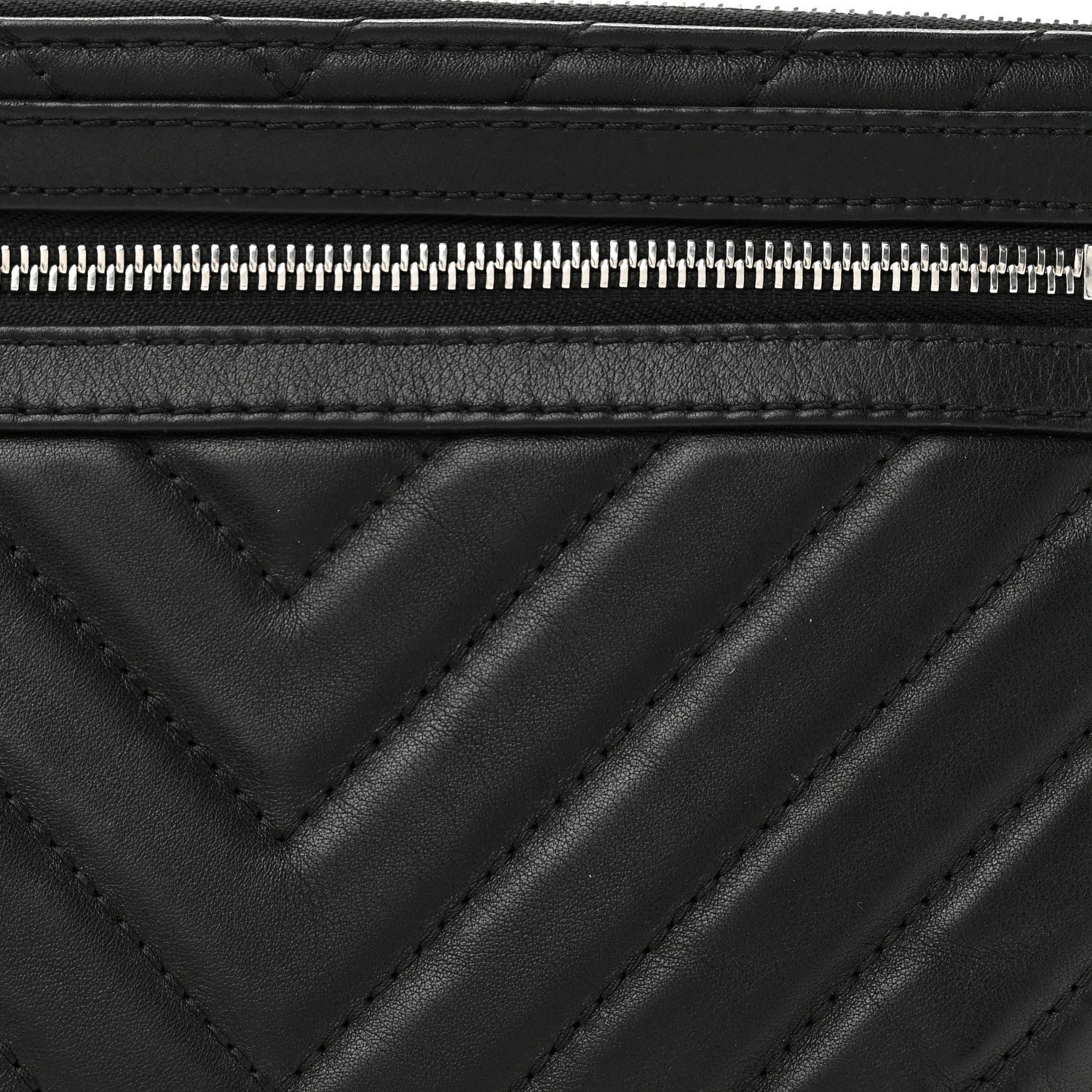 Chanel Lambskin Chevron Quilted Waist Belt Bag Black 8 of 11