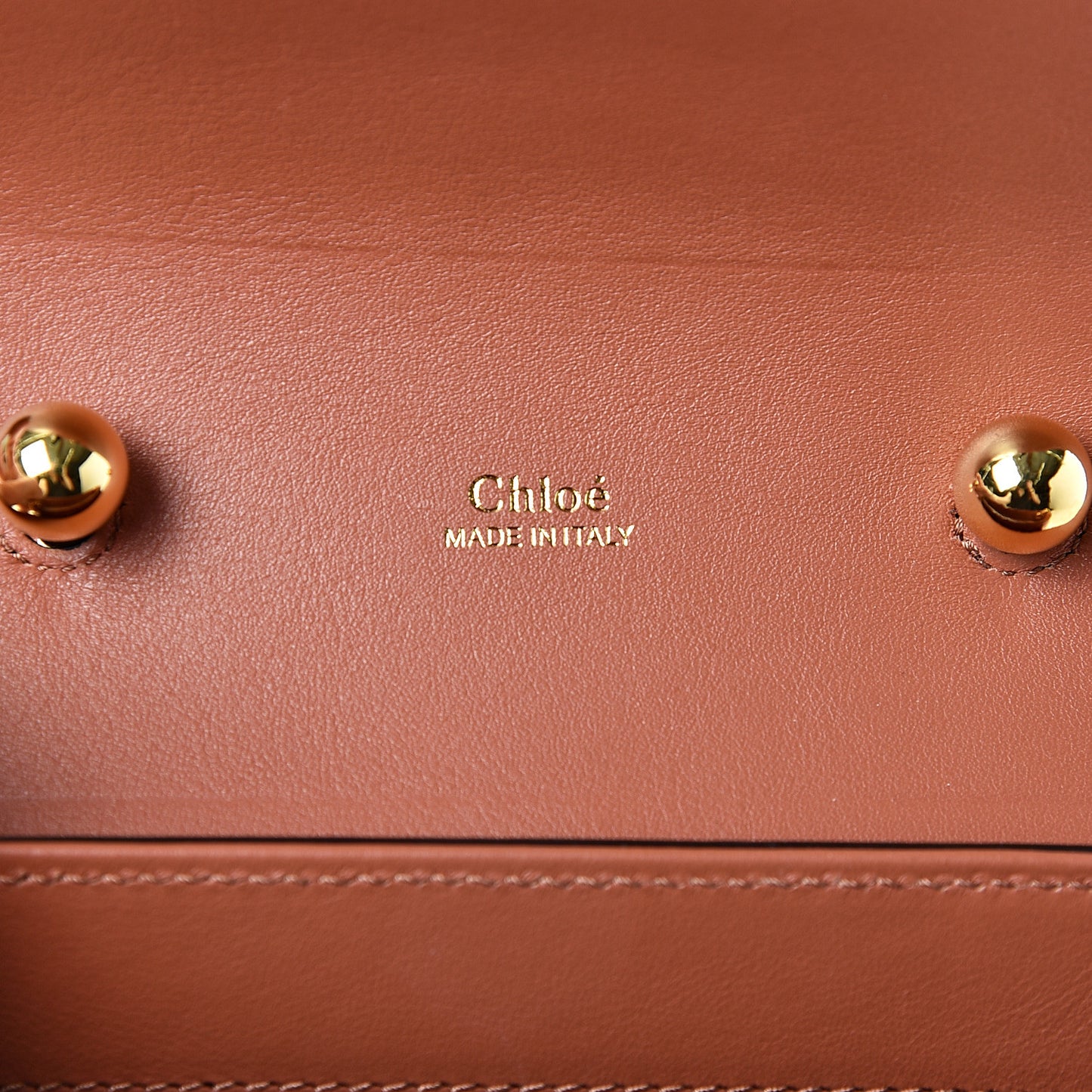Calfskin Crocodile Embossed Small Aby Lock Chestnut Brown