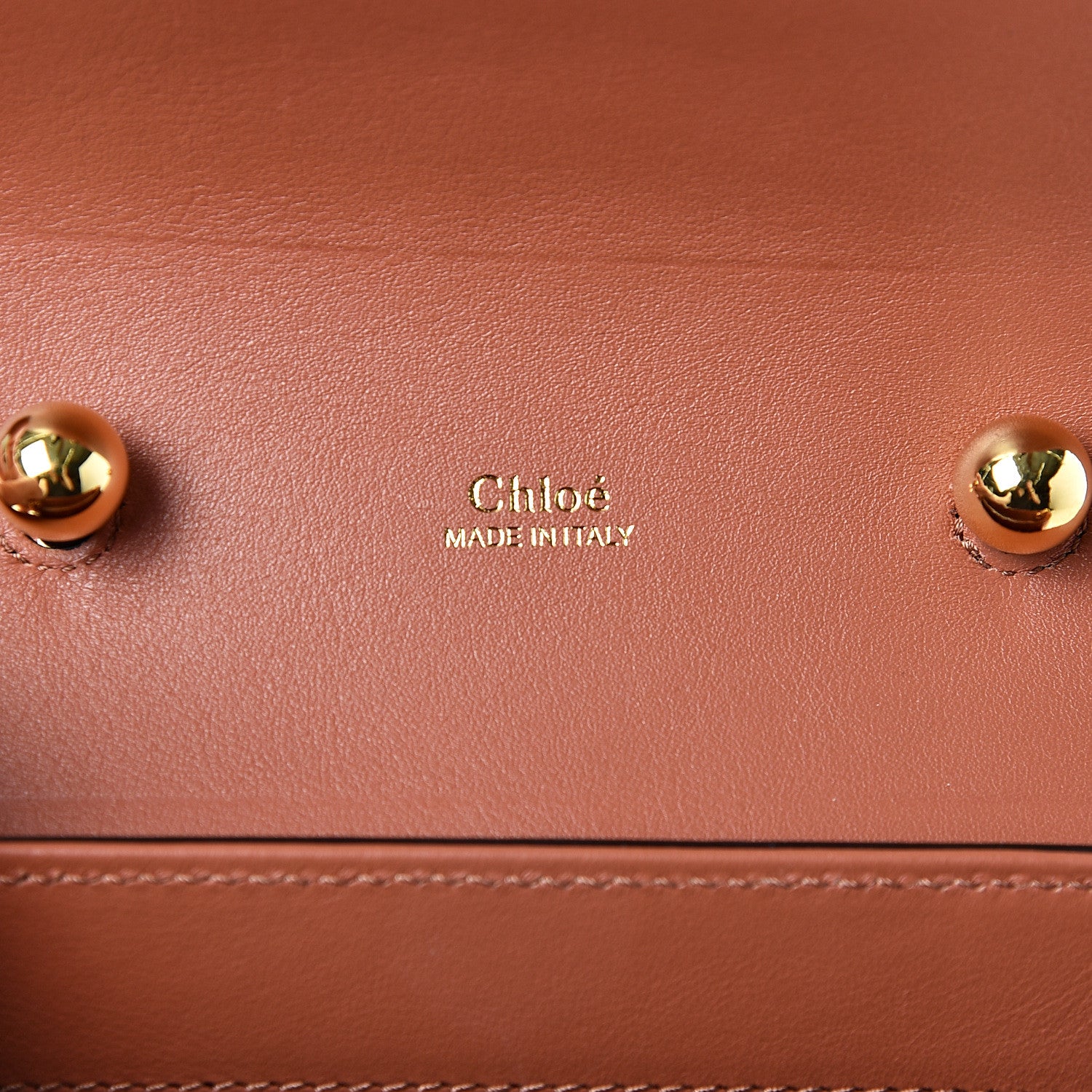 Chloe Calfskin Crocodile Embossed Small Aby Lock Chestnut Brown 5 of 9