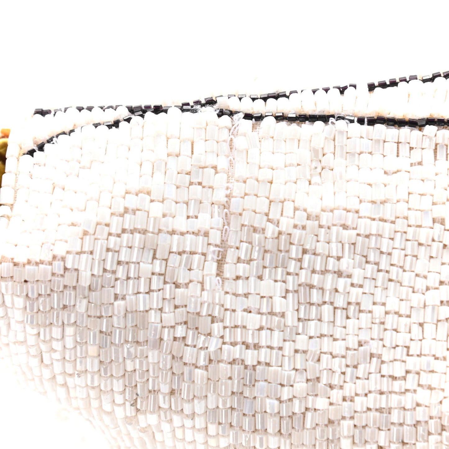 Beaded Baguette White Black