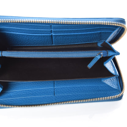 Gucci Pebbled Calfskin Soho Zip Around Wallet Turquoise 5 of 10