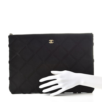 Chanel Velvet Quilted Medium Cosmetic Case Black 2 of 8
