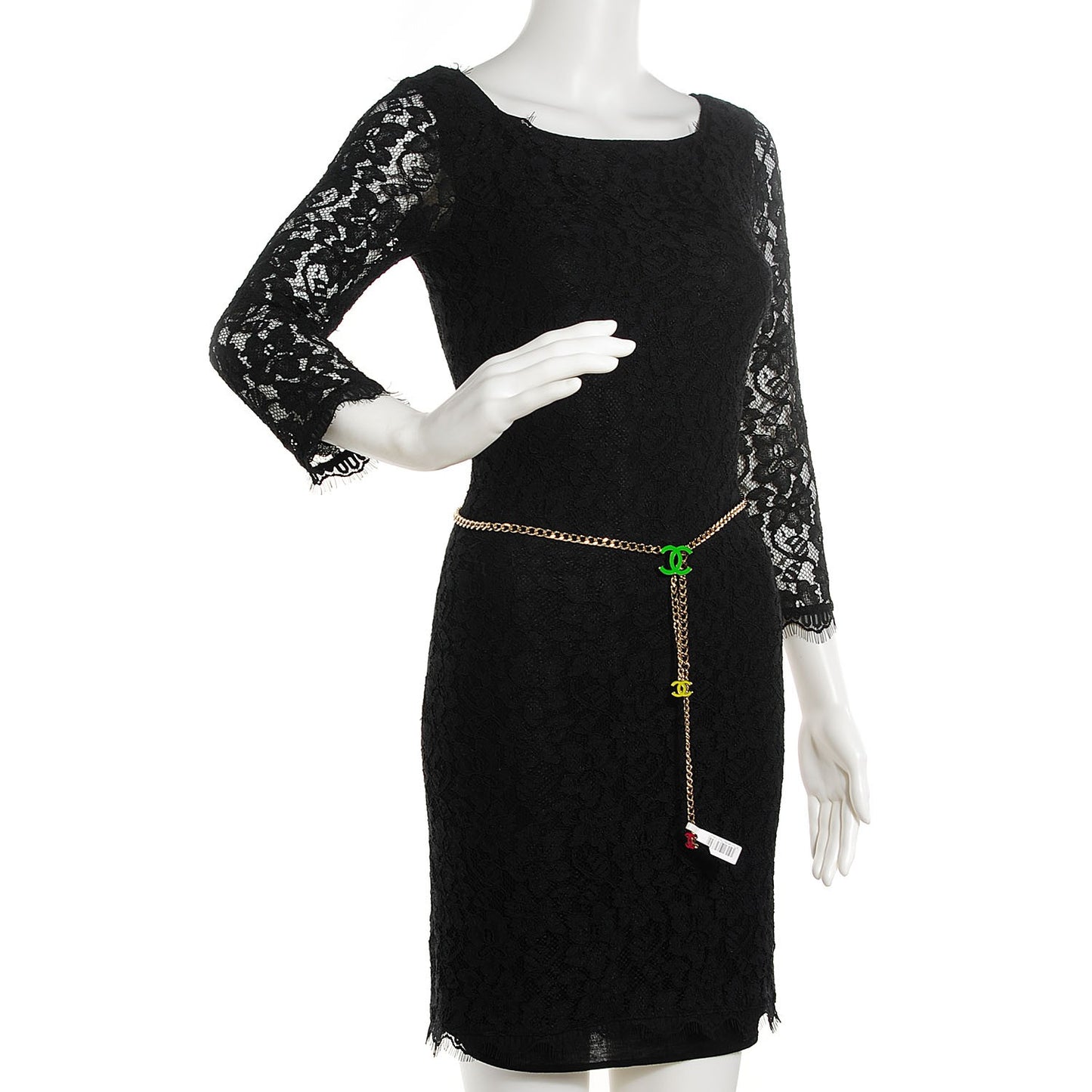 Enamel CC Chain Belt Multicolor Gold