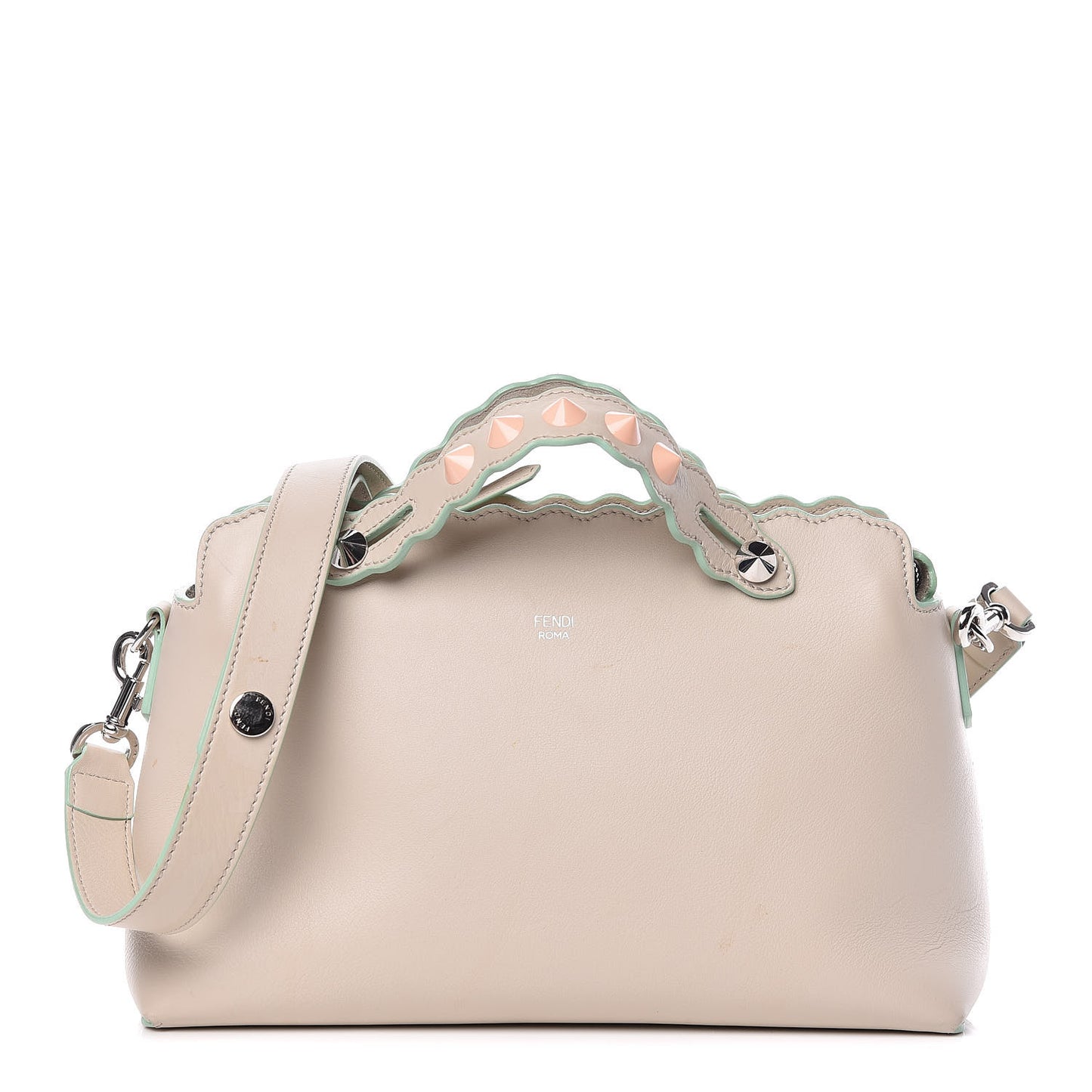 Vitello Dolce Scalloped Studded Medium By The Way Boston Bag Latte