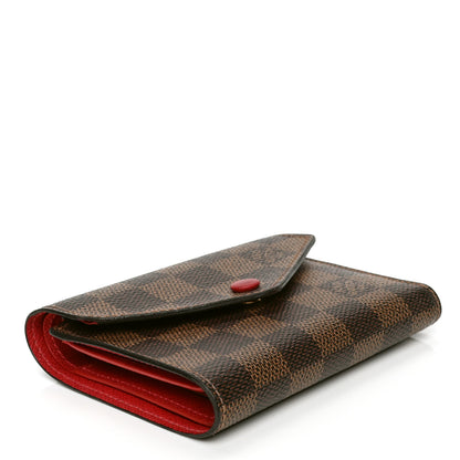 Louis Vuitton Damier Ebene Victorine Wallet Red 3 of 5