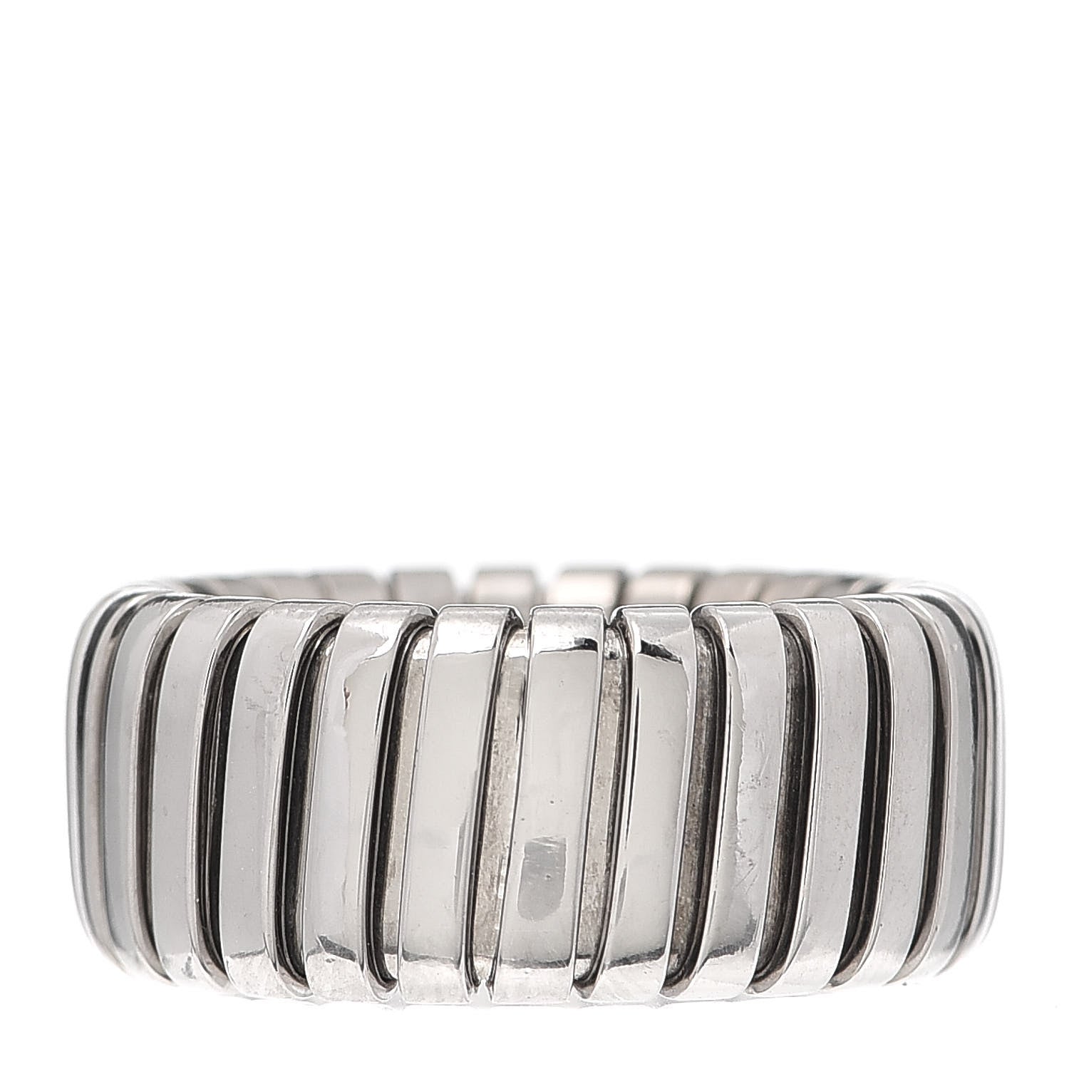 Bulgari 18K White Gold Tubogas Band Ring 52 6 1 of 5