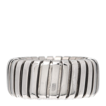 Bulgari 18K White Gold Tubogas Band Ring 52 6 1 of 5