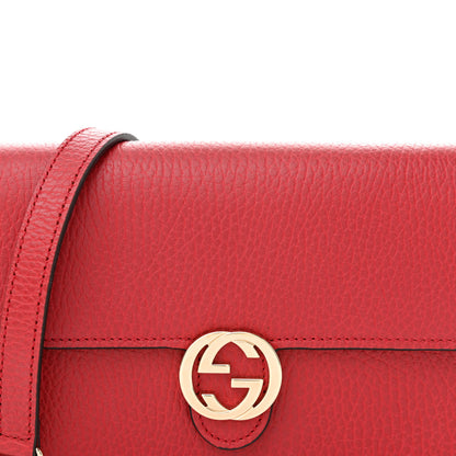 Gucci Dollar Calfskin Interlocking G Chain Wallet Red 8 of 10