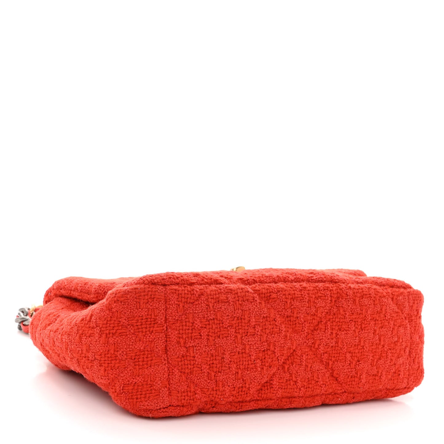 Tweed Quilted Medium Chanel 19 Flap Red
