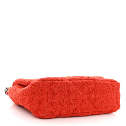 Chanel Tweed Quilted Medium Chanel 19 Flap Red 4 of 10