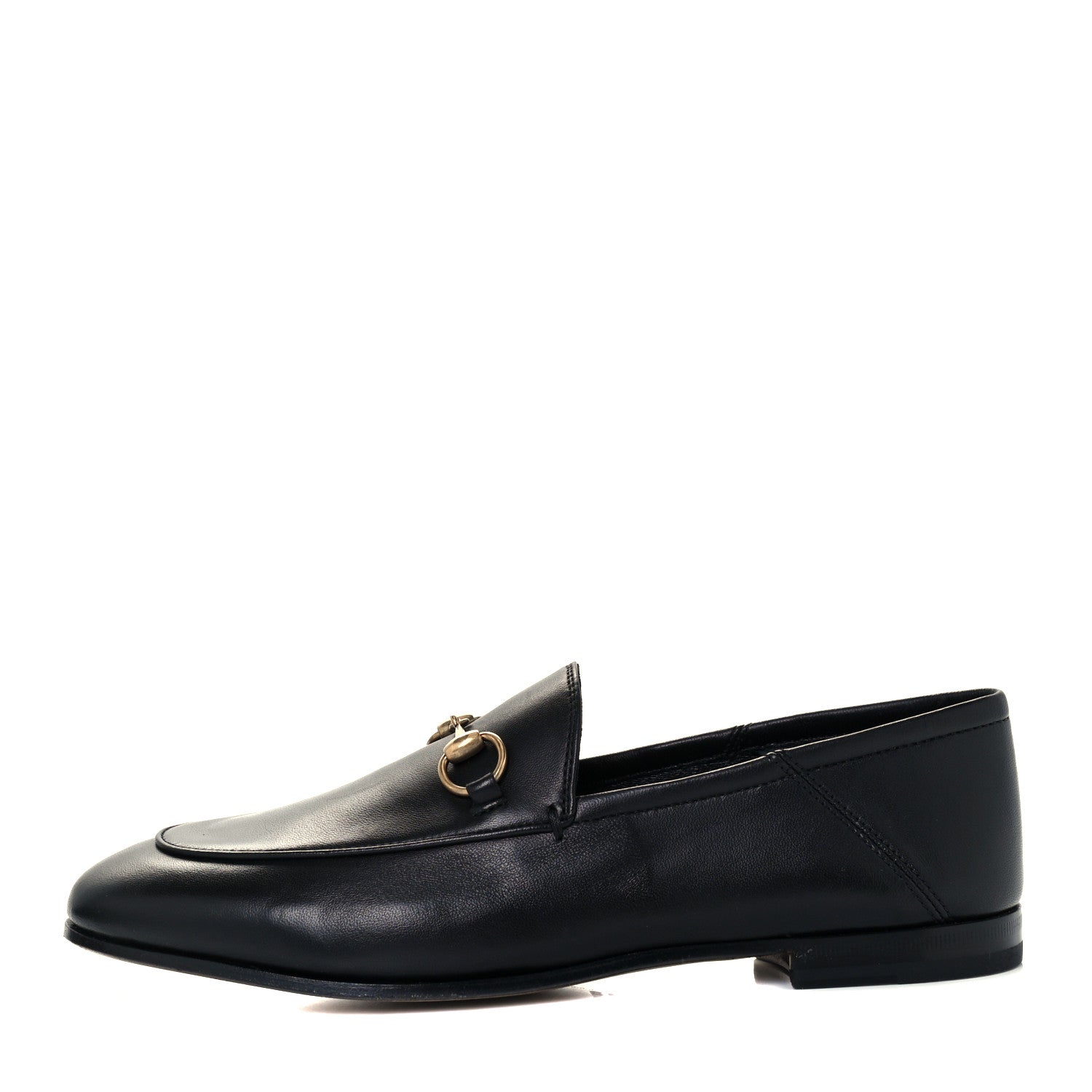 Gucci Lambskin Womens Brixton Horsebit Loafers 37 Black 1 of 11