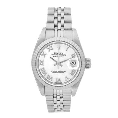 Rolex Stainless Steel 18K White Gold 26mm Oyster Perpetual Datejust Watch White 79174 1 of 4