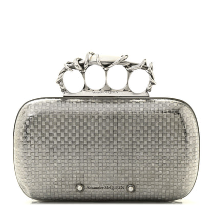 Alexander McQueen Metallic Knucklebox Clutch Silver 1 of 13