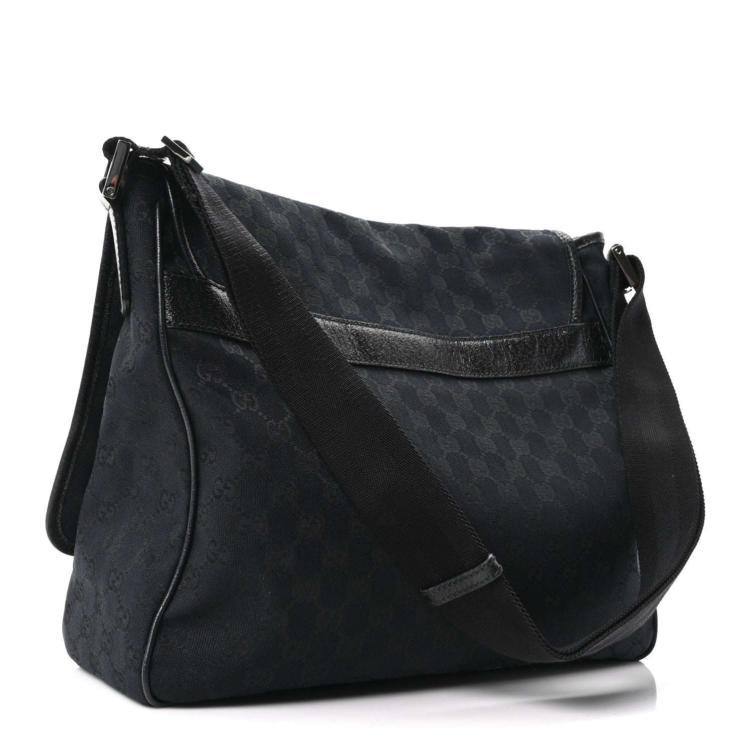 Gucci Monogram Web Medium Flap Messenger Black 3 of 10