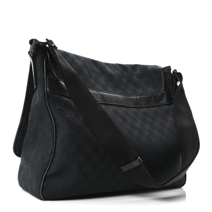 Gucci Monogram Web Medium Flap Messenger Black 3 of 10