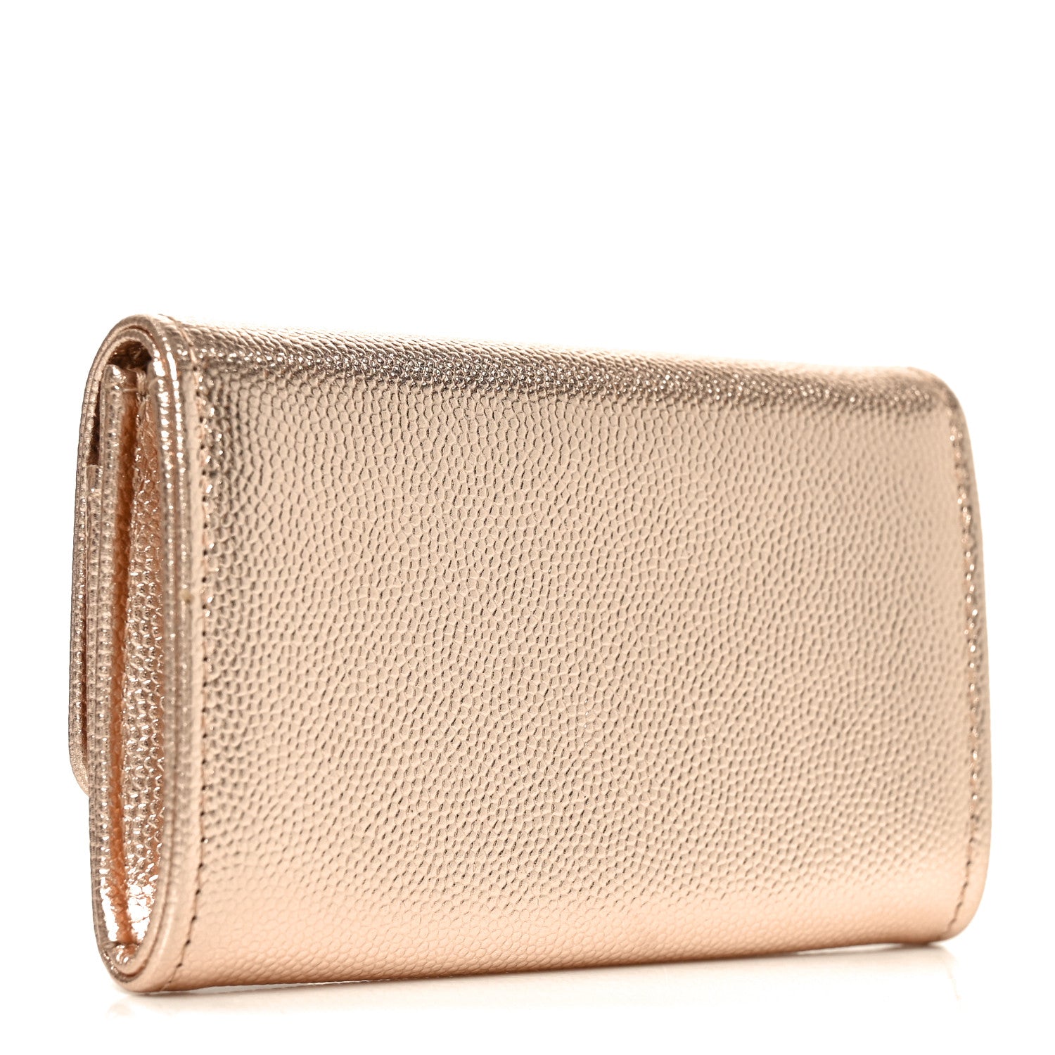 Chanel Metallic Caviar Quilted CC Flap Card Holder Copper 3 of 8