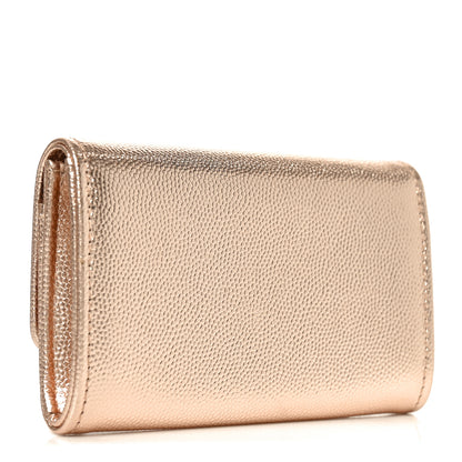 Chanel Metallic Caviar Quilted CC Flap Card Holder Copper 3 of 8