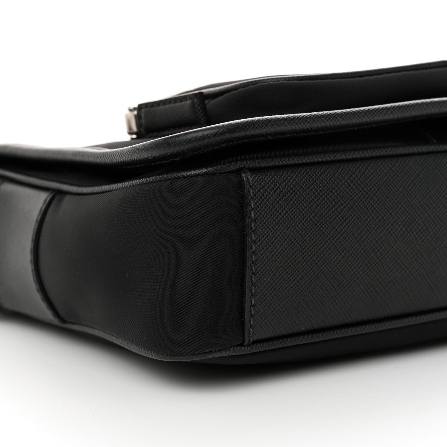 Prada Re-Nylon Tessuto Saffiano Pocket Flap Messenger Bag Black 8 of 9