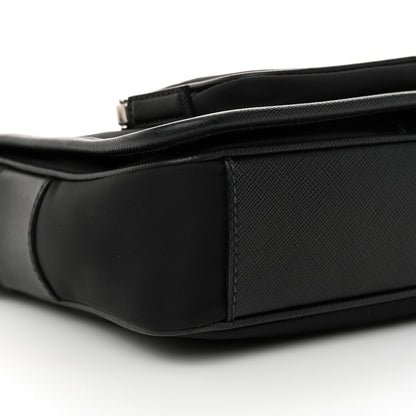 Prada Re-Nylon Tessuto Saffiano Pocket Flap Messenger Bag Black 8 of 9