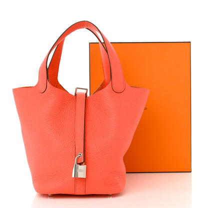 Hermes Taurillon Clemence Picotin Lock 18 PM Rose Texas 11 of 11