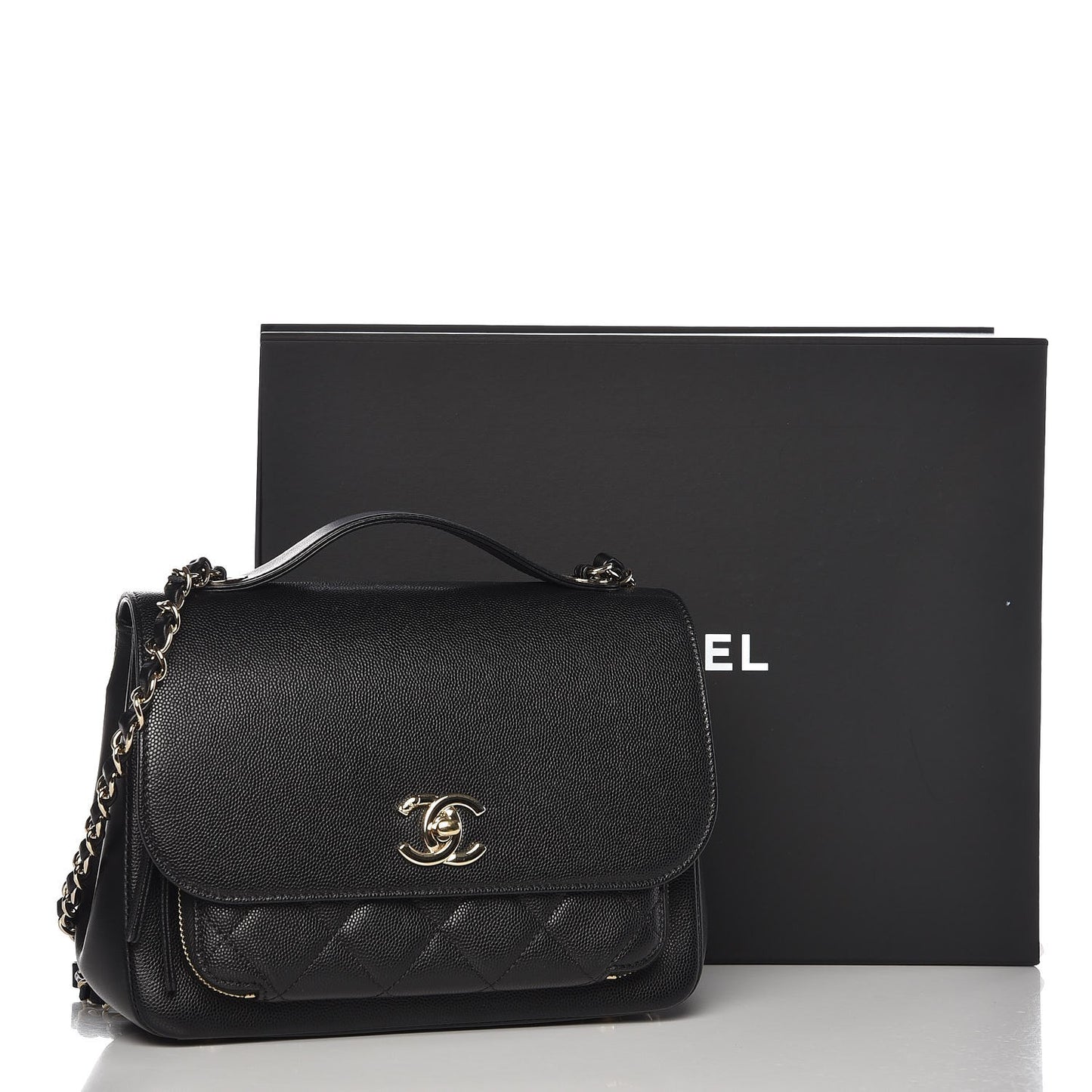 Caviar Quilted Medium Business Affinity Flap Black