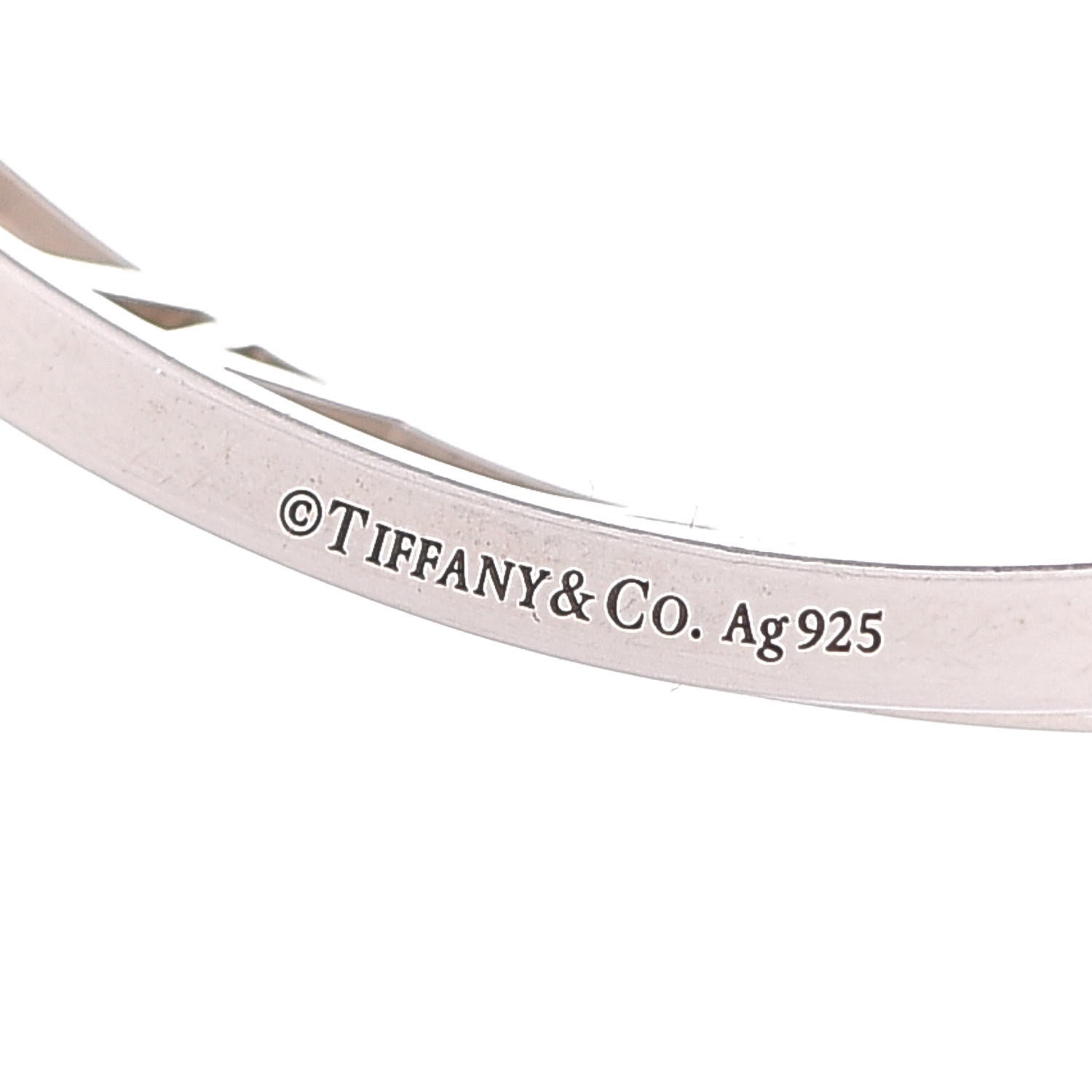 Tiffany Sterling Silver Narrow Atlas Open Bangle Bracelet 4 of 4