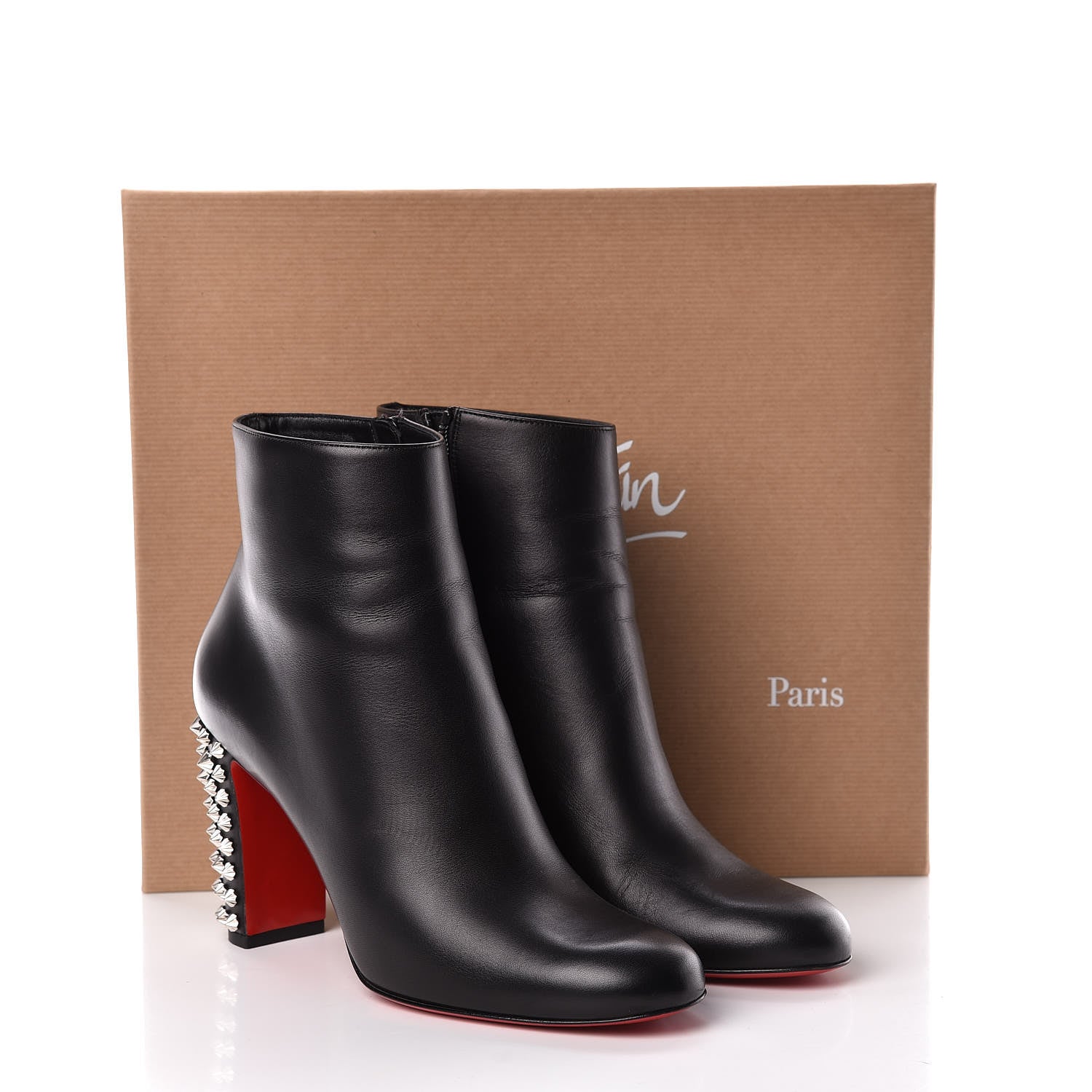 Christian Louboutin Smooth Calfskin Suzi Folk 85 Ankle Boots 39 Black 12 of 12