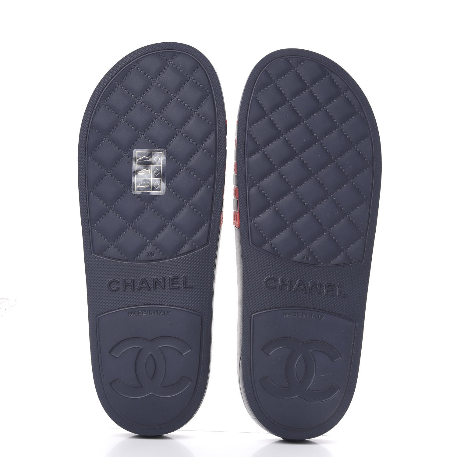 Chanel Rubber CC Flat Slide Sandals 39 Pink Red 6 of 9