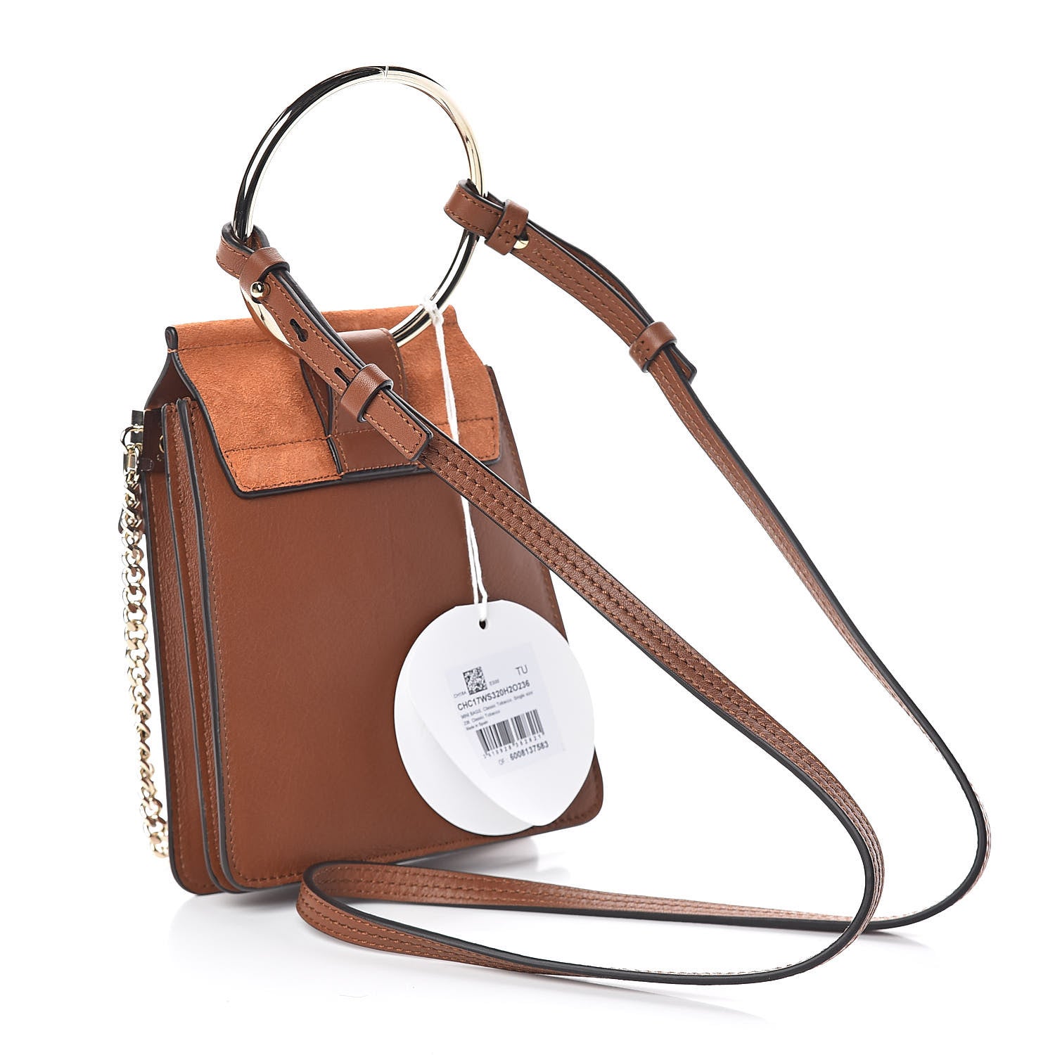 Chloe Suede Calfskin Mini Faye Bracelet Bag Tobacco 3 of 9